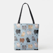 Tote Bag Poméranie Paw-prints et os de chien (Dos)