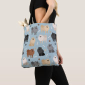Tote Bag Poméranie Paw-prints et os de chien (De près)