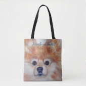 TOTE BAG POMERANIEN EN OR CUTE (Devant)