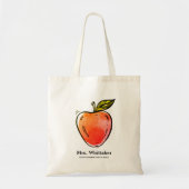 Tote Bag Pomme à l'aquarelle Enseignant Personnalisé (Devant)