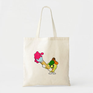 Tote Bag Pomme comme Peintre avec pinceau
