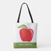 Tote Bag Pomme de professeur personnalisée avec Apple moder (Dos)