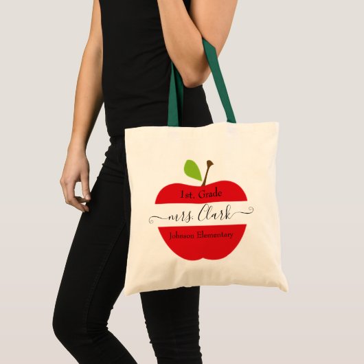 Tote Bag Pomme enseignant personnalisée (Devant (produit))