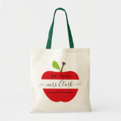 Tote Bag Pomme enseignant personnalisée (Devant)