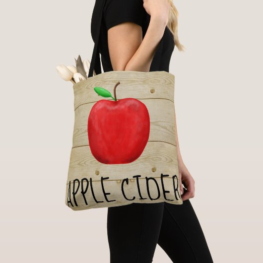 Tote Bag Pomme rouge Cider (De près)