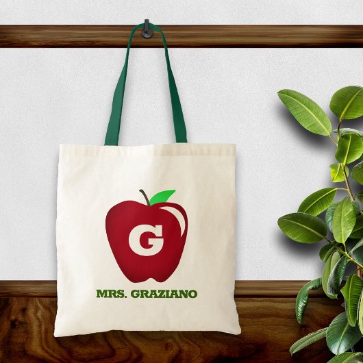 Tote Bag Pomme rouge de l'enseignant