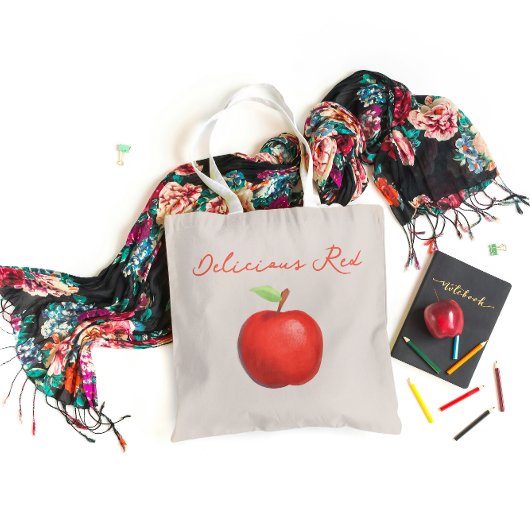 Tote Bag Pomme rouge délicieuse minimaliste