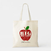 Tote Bag pomme rouge enseignant merci retraite infirmière (Dos)