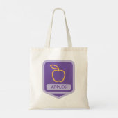Tote Bag Pomme violette Badge Conception Fruit Lover (Dos)