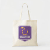 Tote Bag Pomme violette Badge Conception Fruit Lover (Devant)