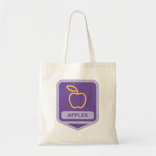 Tote Bag Pomme violette Badge Conception Fruit Lover (Devant)