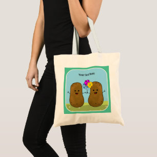 Tote Bag Pommes de terre heureuses, Un bouquet de fleurs, P