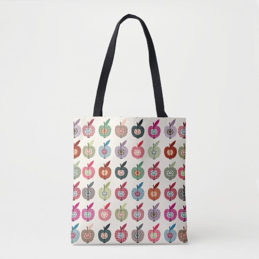 Tote Bag Pommes mignonnes dans le rétro style (Devant)