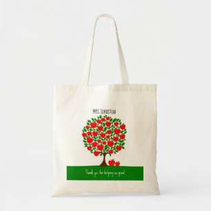 Tote Bag Pommier rouge pour la classe d'enseignant cadeau m