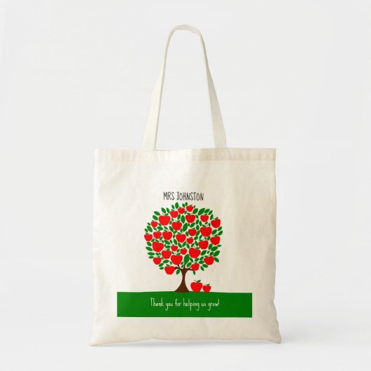 Tote Bag Pommier rouge pour la classe d'enseignant cadeau m (Devant)