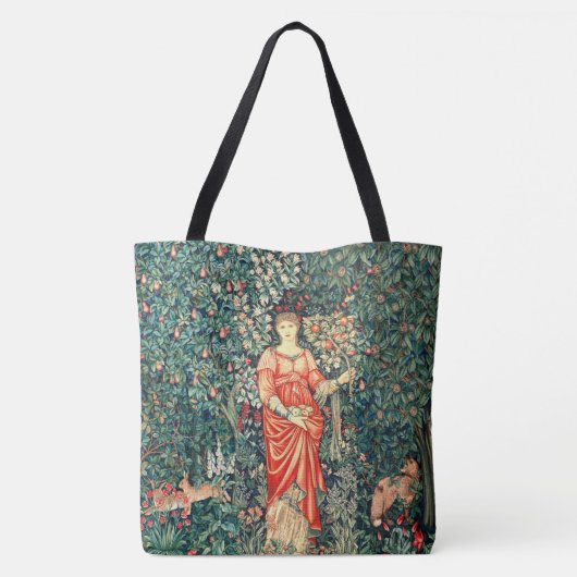 TOTE BAG POMONA TENANT DES FRUITS EN VERDURE, ANIMAUX FORES (Dos)