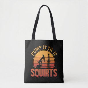 Tote Bag Pompe d'oléoduc jusqu'à ce qu'il éjacule huile pla