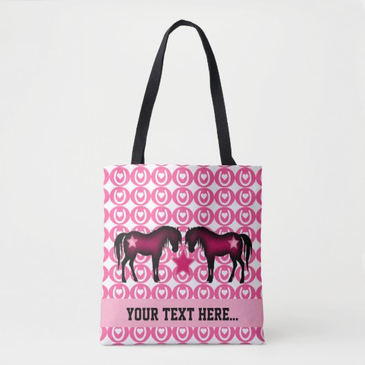 Tote Bag Poney rose personnalisé (Devant)