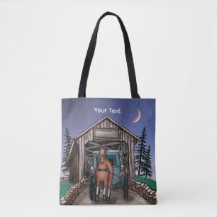 Tote Bag Pont couvert crépusculaire
