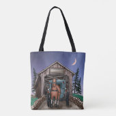 Tote Bag Pont couvert crépusculaire (Dos)