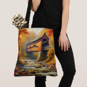Tote Bag pont couvert d'automne classique (De près)