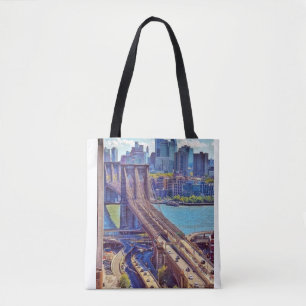 Tote Bag Pont de Brooklyn New York City Skyline décoration