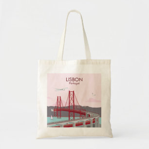 Tote Bag Pont de Lisbonne sur le Tage en style vintage