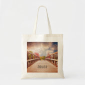 Tote Bag Pont rustique en bois dans le pays (Devant)