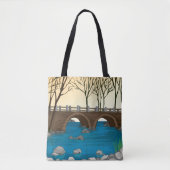 Tote Bag Pont Rustique En Pierre Sur Rivière Paysage nature (Devant)