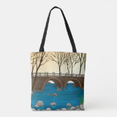Tote Bag Pont Rustique En Pierre Sur Rivière Paysage nature (Dos)