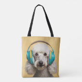 Tote Bag Poodé avec casque (Dos)