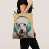Tote Bag Poodé avec casque (De près)