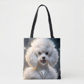 Tote Bag Poodé Blanc D'Un Million De Dollars, (Devant)