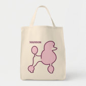 Tote Bag Poodé rose de texte personnalisé (Devant)