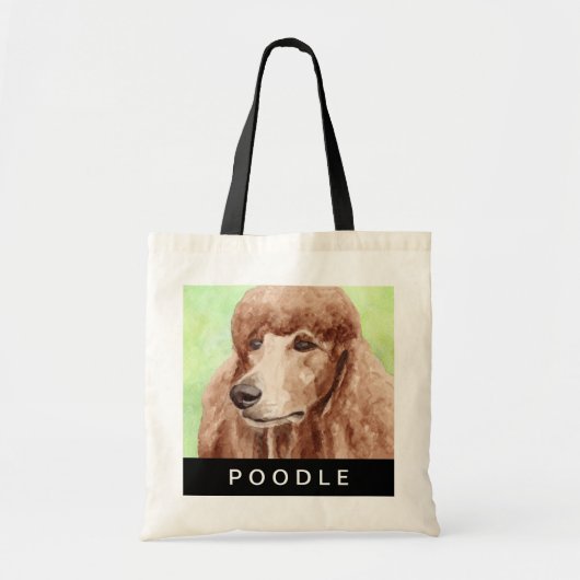 Tote Bag Poodle à l'aquarelle (Devant)
