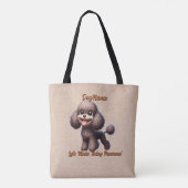Tote Bag Poodle - Ajouter le nom du chien, modifier le text (Dos)