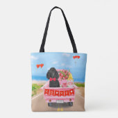 Tote Bag Poodle Chien Saint-Valentin Coeurs de Camion (Dos)