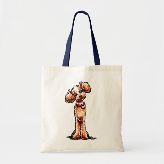 Tote Bag Poodle d'abricot de fille Hors-laisse Art™ (Devant)