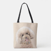 Tote Bag Poodle Miniature Toy Apricot Crème Chien Brown Art (Dos)