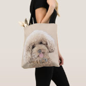 Tote Bag Poodle Miniature Toy Apricot Crème Chien Brown Art (De près)