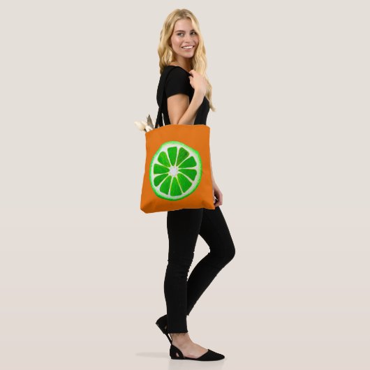 Tote Bag Pop art agrumes citron vert fruit original aquarel (Sur le modèle)