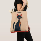 Tote Bag Pop Art Black Cat (De près)