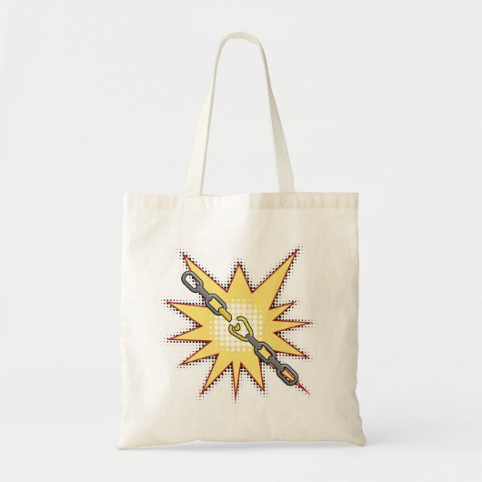 Tote Bag Pop Art Broken Chain Explosion Bold Comic Style (Devant)
