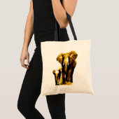 Tote Bag Pop Art Elephant Famille Maman Bébé (Devant (produit))