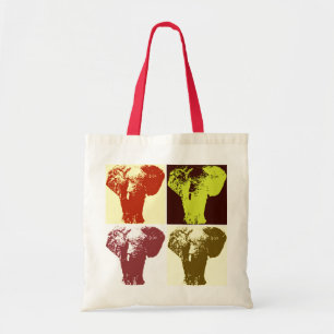 Tote Bag Pop Art Elephant Retro
