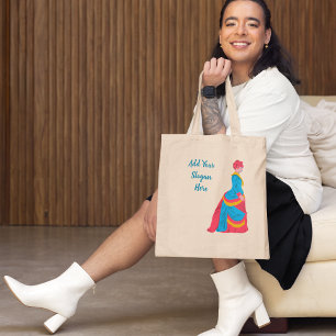 Tote Bag Pop Art femme historique en robe bouillonnante per