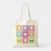 Tote Bag Pop Art Kawaii Cat Emoji Mix (Dos)
