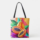 Tote Bag Pop Art Papaya découpé (Dos)