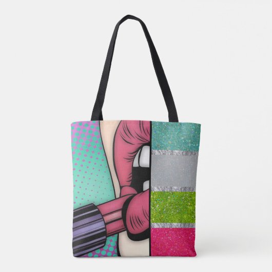 Tote Bag Pop Art | Parties scintillant Faux (Dos)