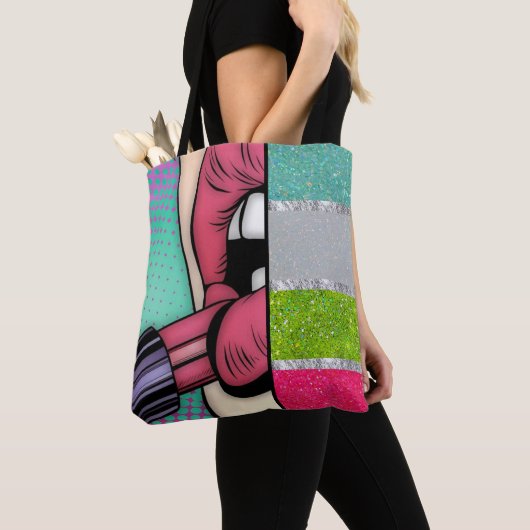 Tote Bag Pop Art | Parties scintillant Faux (De près)